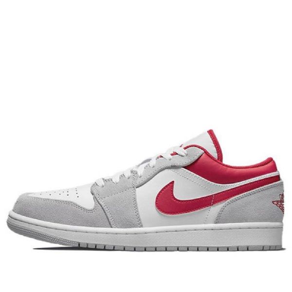 Nike Air Jordan 1 Low Tops Se Skatesko Til Mænd Lysegrå Rød
