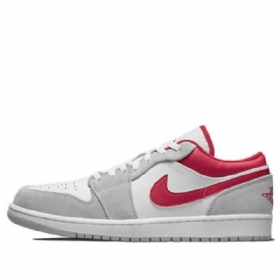 Nike Air Jordan 1 Low Tops Se Skatesko Til Mænd Lysegrå Rød