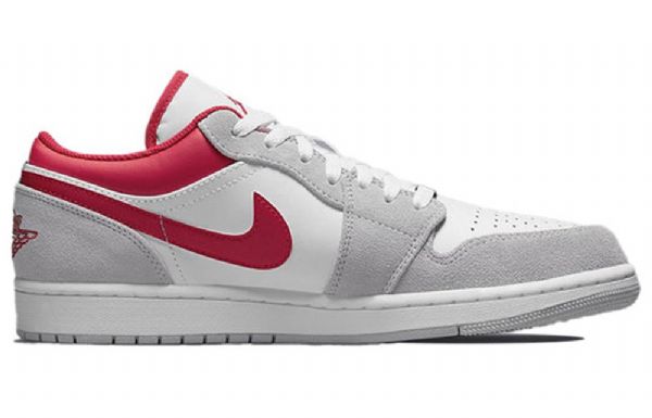 Nike Air Jordan 1 Low Tops Se Skatesko Til Mænd Lysegrå Rød
