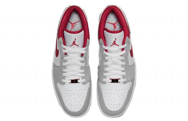 Nike Air Jordan 1 Low Tops Se Skatesko Til Mænd Lysegrå Rød