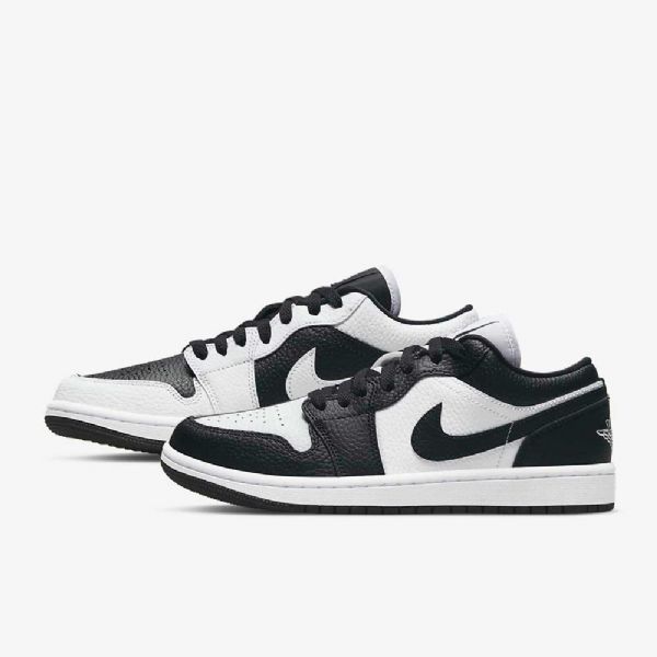 Nike Air Jordan 1 Low Tops Se Sko Til Damer Hvid Sort