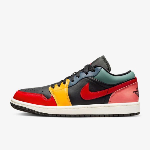 Nike Air Jordan 1 Low Tops Se Sko Til Damer Sort Blå Rød