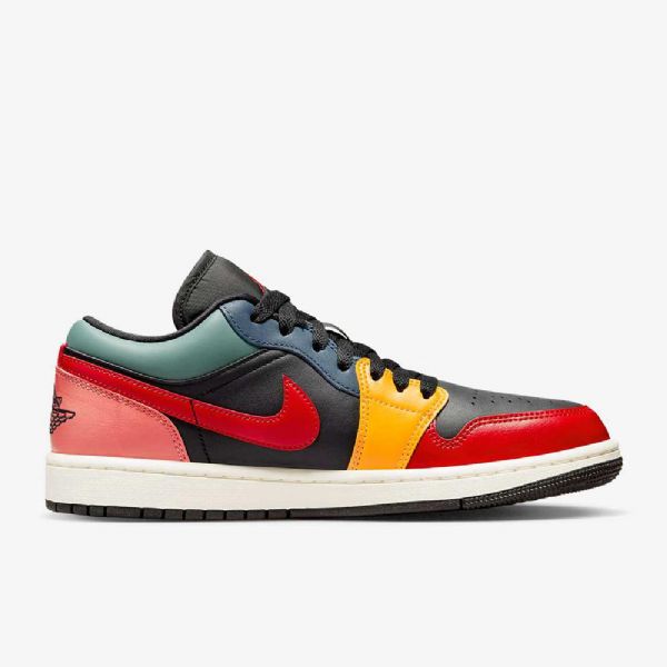 Nike Air Jordan 1 Low Tops Se Sko Til Damer Sort Blå Rød