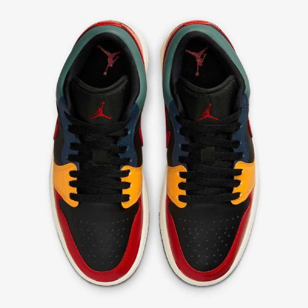 Nike Air Jordan 1 Low Tops Se Sko Til Damer Sort Blå Rød