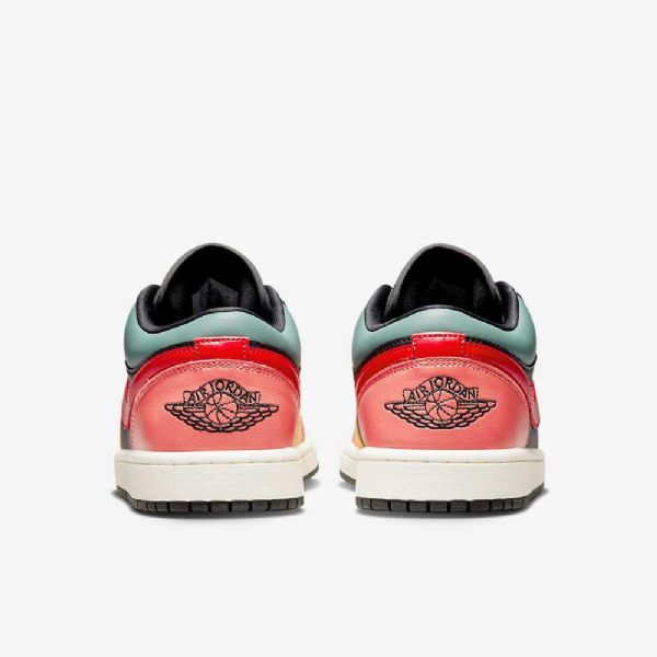 Nike Air Jordan 1 Low Tops Se Sko Til Damer Sort Blå Rød
