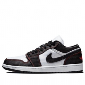 Nike Air Jordan 1 Low Tops Se Utility Retro Basketball Sko Til Damer Hvid Sort Rød