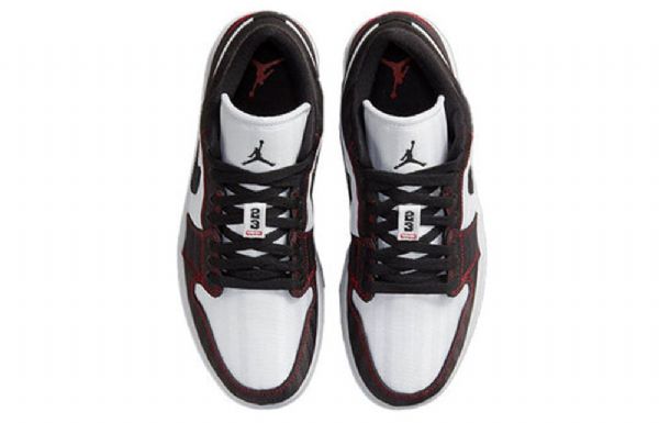 Nike Air Jordan 1 Low Tops Se Utility Retro Basketball Sko Til Damer Hvid Sort Rød