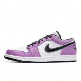 Nike Air Jordan 1 Low Tops Se Violet Shock Sko Til Mænd Lilla Hvid