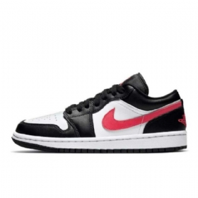 Nike Air Jordan 1 Low Tops Sirene Sko Til Mænd Sort Hvid Rød