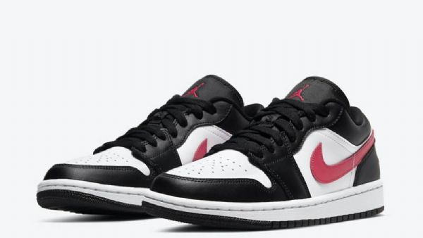 Nike Air Jordan 1 Low Tops Sirene Sko Til Mænd Sort Hvid Rød