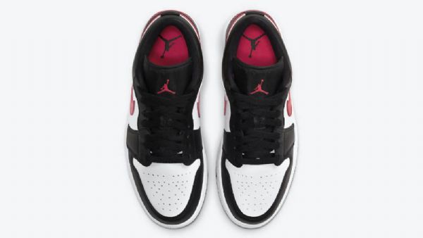 Nike Air Jordan 1 Low Tops Sirene Sko Til Mænd Sort Hvid Rød
