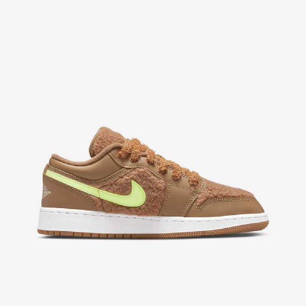 Nike Air Jordan 1 Low Tops Sko Til Børn Brun Lyserød Rød Blå