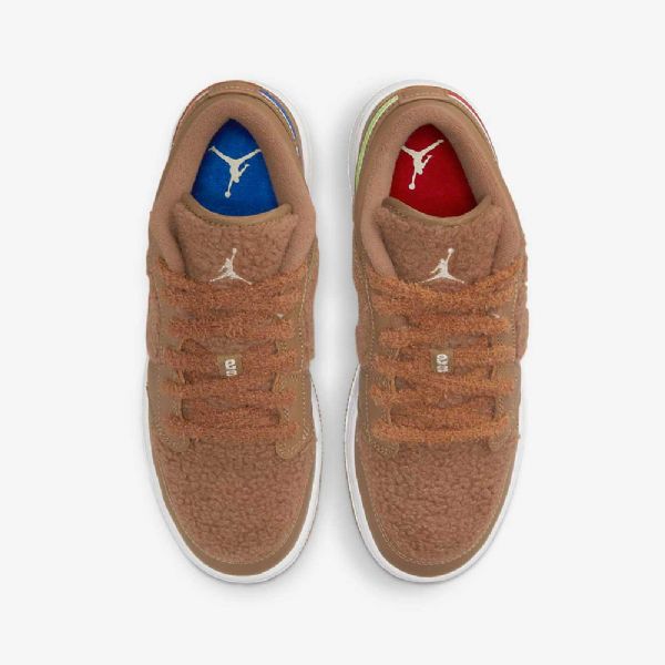Nike Air Jordan 1 Low Tops Sko Til Børn Brun Lyserød Rød Blå