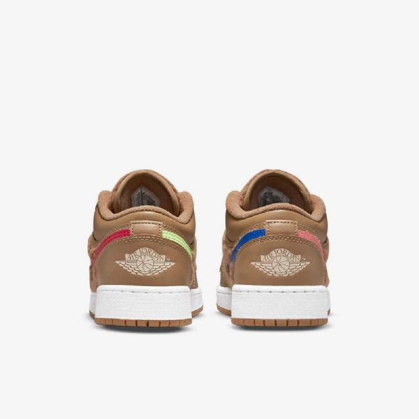 Nike Air Jordan 1 Low Tops Sko Til Børn Brun Lyserød Rød Blå