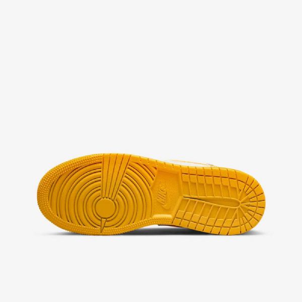 Nike Air Jordan 1 Low Tops Sko Til Børn Gul Hvid Sort