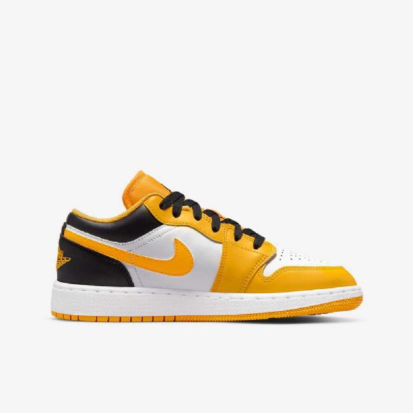 Nike Air Jordan 1 Low Tops Sko Til Børn Gul Hvid Sort