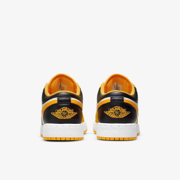 Nike Air Jordan 1 Low Tops Sko Til Børn Gul Hvid Sort