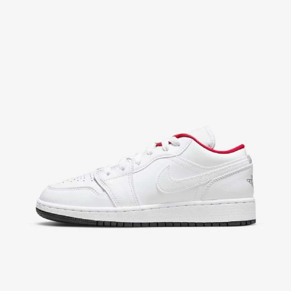 Nike Air Jordan 1 Low Tops Sko Til Børn Hvid Rød Blå Sort