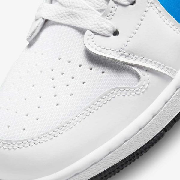 Nike Air Jordan 1 Low Tops Sko Til Børn Hvid Sort Citron Lyserød