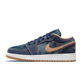 Nike Air Jordan 1 Low Tops Sko Til Damer Blå