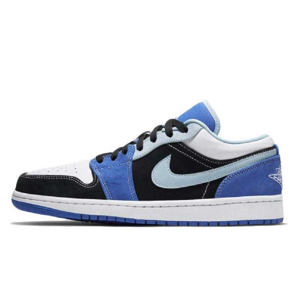 Nike Air Jordan 1 Low Tops Sko Til Damer Blå Sort Hvid
