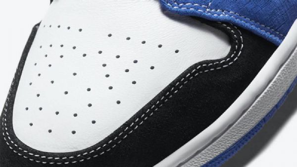 Nike Air Jordan 1 Low Tops Sko Til Damer Blå Sort Hvid