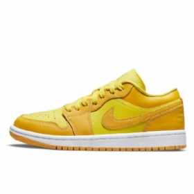 Nike Air Jordan 1 Low Tops Sko Til Damer Gul