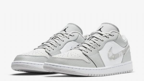 Nike Air Jordan 1 Low Tops Sko Til Damer Hvid Camouflage
