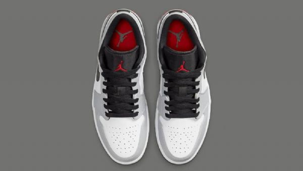 Nike Air Jordan 1 Low Tops Sko Til Damer Lysegrå Rød