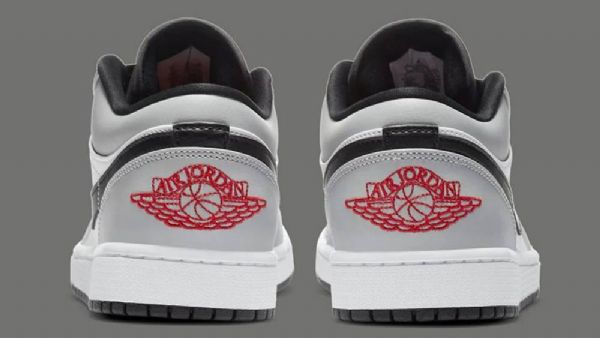 Nike Air Jordan 1 Low Tops Sko Til Damer Lysegrå Rød