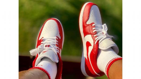 Nike Air Jordan 1 Low Tops Sko Til Damer Rød