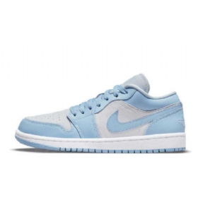 Nike Air Jordan 1 Low Tops Sko Til Mænd Blå Grå
