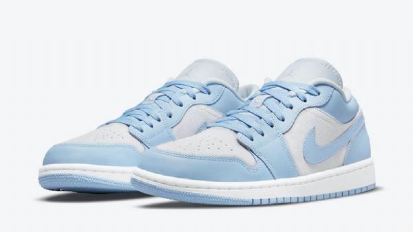 Nike Air Jordan 1 Low Tops Sko Til Mænd Blå Grå