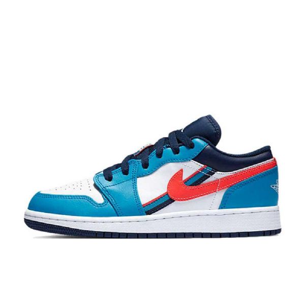 Nike Air Jordan 1 Low Tops Sko Til Mænd Blå Rød
