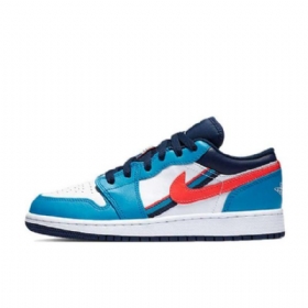 Nike Air Jordan 1 Low Tops Sko Til Mænd Blå Rød