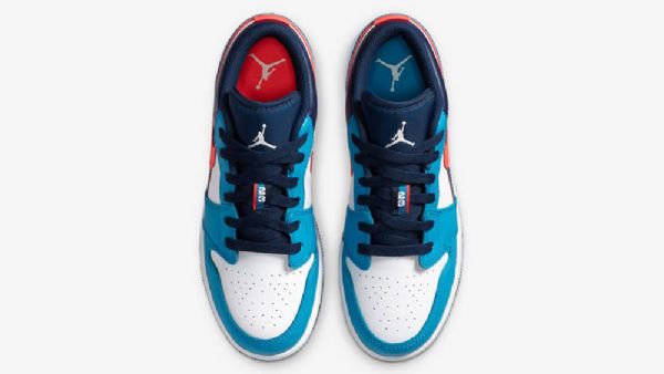 Nike Air Jordan 1 Low Tops Sko Til Mænd Blå Rød