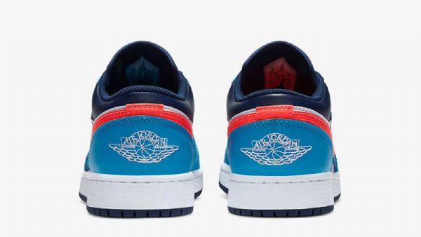 Nike Air Jordan 1 Low Tops Sko Til Mænd Blå Rød