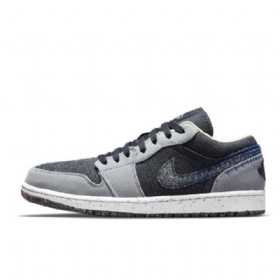 Nike Air Jordan 1 Low Tops Sko Til Mænd Grå Sort
