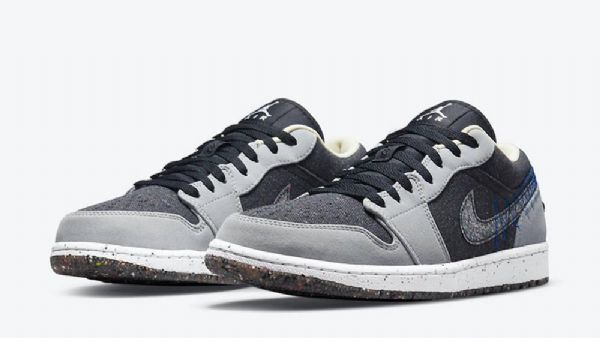 Nike Air Jordan 1 Low Tops Sko Til Mænd Grå Sort