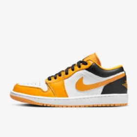 Nike Air Jordan 1 Low Tops Sko Til Mænd Gul Hvid Sort