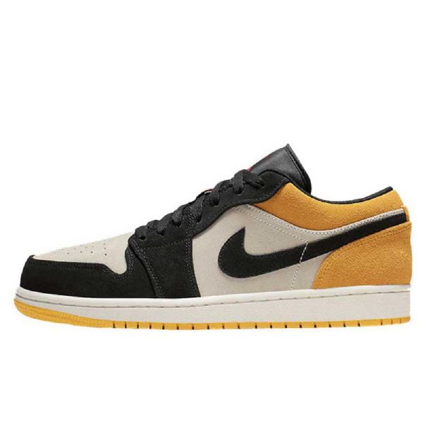 Nike Air Jordan 1 Low Tops Sko Til Mænd Gul Sort