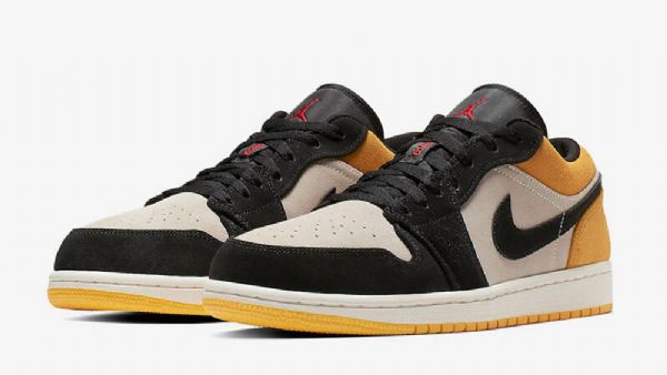 Nike Air Jordan 1 Low Tops Sko Til Mænd Gul Sort
