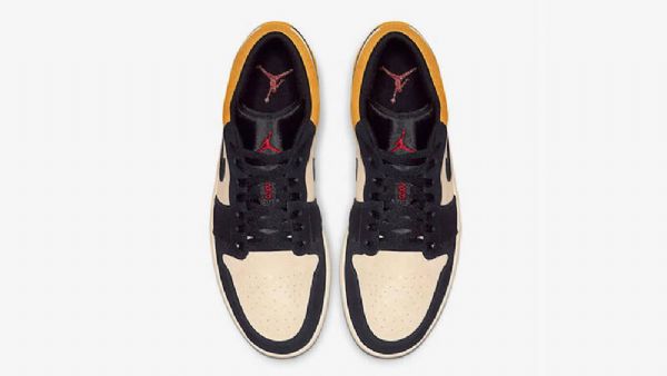 Nike Air Jordan 1 Low Tops Sko Til Mænd Gul Sort