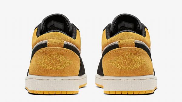 Nike Air Jordan 1 Low Tops Sko Til Mænd Gul Sort