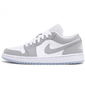 Nike Air Jordan 1 Low Tops Sko Til Mænd Hvid Grå