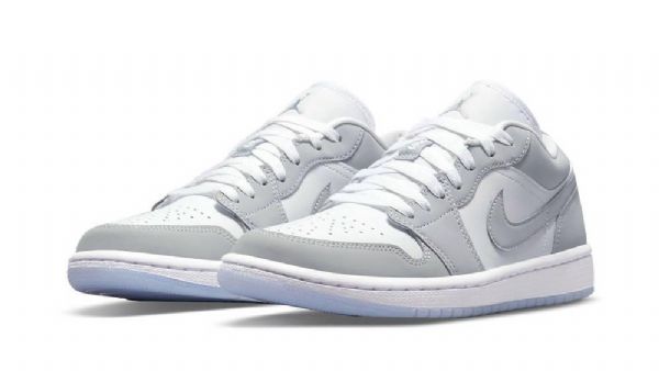 Nike Air Jordan 1 Low Tops Sko Til Mænd Hvid Grå