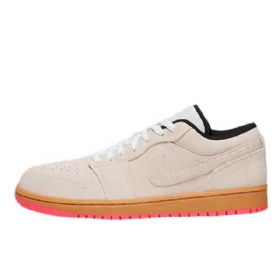 Nike Air Jordan 1 Low Tops Sko Til Mænd Hvid Gul