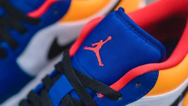 Nike Air Jordan 1 Low Tops Sko Til Mænd Hvid Marineblå Gul