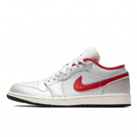 Nike Air Jordan 1 Low Tops Sko Til Mænd Hvid Rød