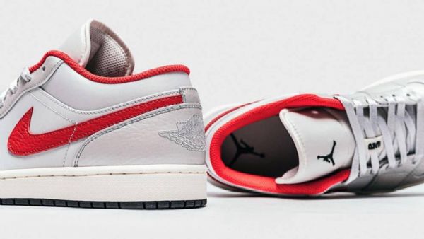 Nike Air Jordan 1 Low Tops Sko Til Mænd Hvid Rød